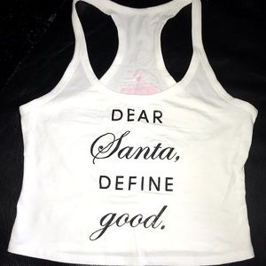 Victoria’s Secret “Dear Santa, Define Good” Crop Racerback Tank Size Small